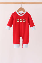 Red Reindeer French Knot Romper
