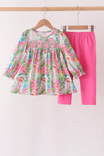 Pink Santa Smocked Pants Set