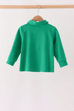 Green Reindeer French Knot Top