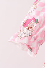 Pink Santa French Knot Ruffle Bloomer Set