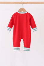 Red Christmas Tree Embroidery Romper