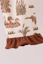 Brown Duck Embroidery Ruffle Pants Set