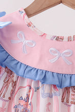 Pink Character Bow Embroidery Dress - ARIA KIDS