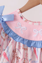 Pink Character Bow Embroidery Ruffle Pants Set - ARIA KIDS