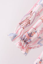Pink Character Bow Embroidery Ruffle Pants Set - ARIA KIDS