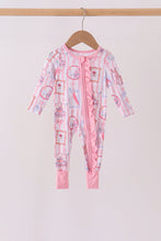 Pink Character Ruffle Bamboo Romper - ARIA KIDS