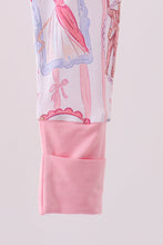 Pink Character Ruffle Bamboo Romper - ARIA KIDS