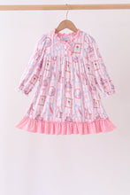 Pink Character Ruffle Bamboo Dress - ARIA KIDS