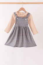 Khaki Floral Ruffle 2pc Set