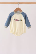 Navy&yellow farm embroidery bubble