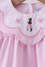 Pink stripe bunny bow embroidery bloomer set - ARIA KIDS