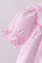 Pink stripe bunny bow embroidery bloomer set - ARIA KIDS