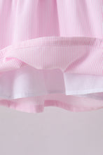Pink stripe bunny bow embroidery bloomer set - ARIA KIDS