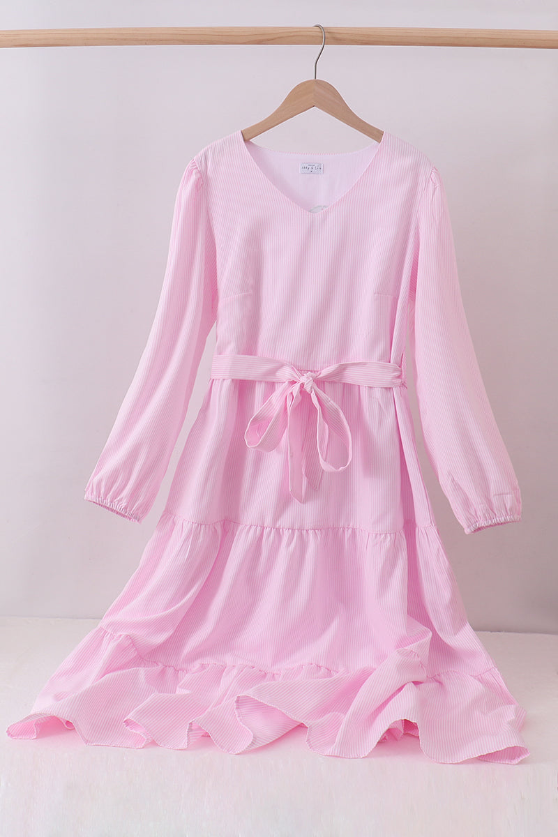 Pink stripe tiered maxi dress - ARIA KIDS