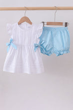 Blue bow ruffle bloomer set - ARIA KIDS