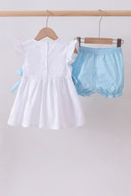 Blue bow ruffle bloomer set - ARIA KIDS