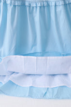 Blue smocked ruffle tiered dress - ARIA KIDS