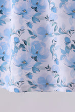 Blue floral ruffle bloomer set