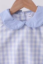 Blue plaid peter pan collar shorts set - ARIA KIDS