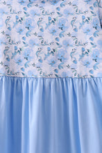 Blue floral ruffle dress