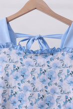 Blue floral ruffle dress