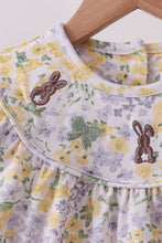 Mustard floral bunny embroidery bloomer set