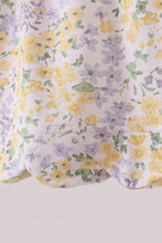 Mustard floral bunny embroidery bloomer set