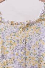 Floral print puff sleeve tiered dress