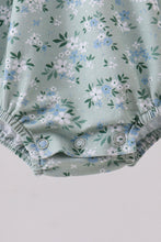 Sage cross embroidery floral ruffle bubble