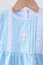 Blue cross embroidery lace pants set - ARIA KIDS