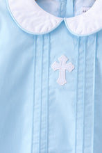Blue cross embroidery shorts set - ARIA KIDS