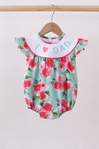 Floral I love dad embroidery ruffle bubble