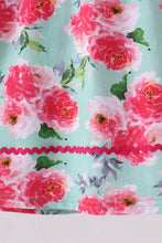 Pink floral I love Dad embroidery dress