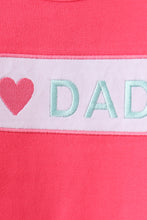 Pink floral I love Dad embroidery shorts set