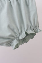 Sage strawberry embroidery ruffle gingham bloomer set - ARIA KIDS