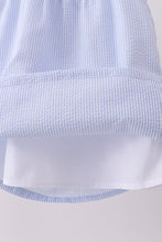 Blue stripe bow fireworks embroidery ruffle dress - ARIA KIDS