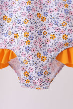 Mustard floral print ruffle rashguard - ARIA KIDS