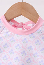 Pink floral print ruffle rashguard - ARIA KIDS