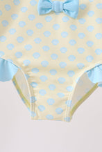 Yellow shell print bow ruffle swimsuit - ARIA KIDS