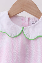 Pink stripe watermelon embroidery seersucker bloomer set - ARIA KIDS