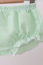 Pink stripe watermelon embroidery seersucker bloomer set - ARIA KIDS