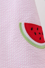 Pink stripe watermelon embroidery seersucker bloomer set - ARIA KIDS