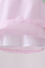 Pink stripe watermelon embroidery seersucker bloomer set - ARIA KIDS