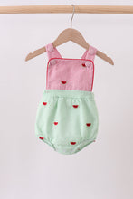 Red stripe watermelon embroidery seersucker bubble - ARIA KIDS