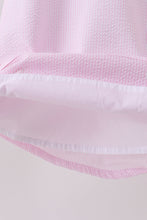 Pink stripe watermelon embroidery seersucker dress - ARIA KIDS
