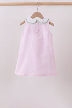 Pink stripe watermelon embroidery seersucker dress - ARIA KIDS