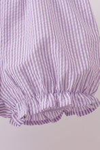 Purple seersucker butterfly embroidery shorts set - ARIA KIDS