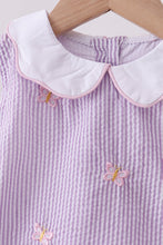 Purple seersucker butterfly embroidery bloomer set - ARIA KIDS