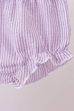 Purple seersucker butterfly embroidery bloomer set - ARIA KIDS
