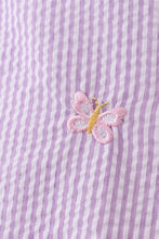 Purple seersucker butterfly embroidery bloomer set - ARIA KIDS
